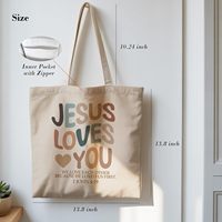 Sac fourre-tout chrétien pour femmes, sac en toile pour la Bible avec poche intérieure pour les alléchantes au culte