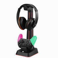 Support pour écouteurs de manette de jeu pour PS5/PS4/Xbox/Switch Pro Station de base de chargeur de manette à lumière colorée multi-faces
