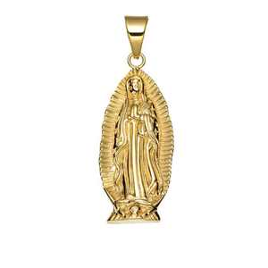 Colliers pendentifs en acier inoxydable résistant à la corrosion et à la ternissure, tendance vintage hip-hop, prière de la Vierge Marie, chrétien - Product Image 2