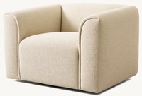 Fauteuil de salon de luxe en tissu avec structure en bois pour l'intérieur de la maison, mobilier OEM