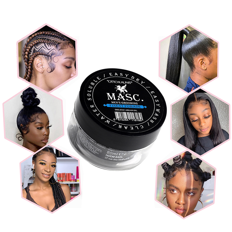 Personnalisé Votre Logo Edge Control 80ml Cheveux Produits Bio Tresse Gel Extra Tenir Haute Brillance Clair Cheveux Pommade Cire