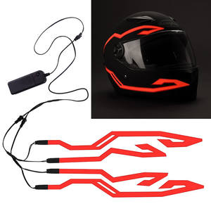 Kit de casque de <span class=keywords><strong>moto</strong></span> étanche RTS, bande lumineuse froide à LED, <span class=keywords><strong>autocollant</strong></span> EL avec 4 feux d'avertissement clignotants pour la conduite de nuit - Product Image 5