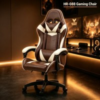 Chaise de jeu ergonomique pour l'e-sport avec repose-pieds inclinable et support lombaire réglable, livraison rapide