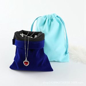 Multicolor Velvet Mix Sizes <b>Packaging</b> for Travel <b>Jewelry</b> Pouch Suede Flannel - Product Image 3