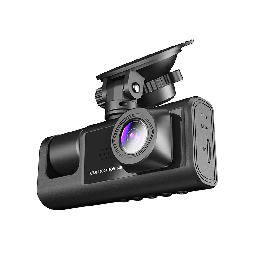 Chaude 2 pouces 3 lentilles Dash Cam 1080p écran conseil avant et arrière avec Vision nocturne 3 canaux voiture caméra Dash Cam voiture boîte noire