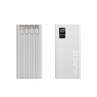 Batterie externe portable 10000mAh 20000mAh Li-Polymère avec câble de charge rapide intégré, affichage LED, sortie Type-C 22.5W, cadeaux d'affaires
