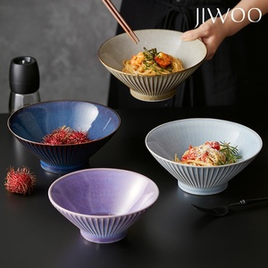Tazón para Fideos Lamen, Cerámica de Alta Calidad para el Hogar, Apto para Microondas, Esmalte de Color, Estilo Europeo, Boca Ancha, para Fideos, Fiestas y Bodas - Product Image 3