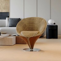 Fauteuil simple en bois de style nordique vintage, rotatif, confortable, pour chambre à coucher, mobilier de maison de luxe léger