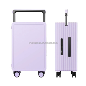 Juego de Maletas de Viaje Planas de Moda 2026 con Logotipo Personalizado, Impermeables, de Cabina, Color Morado, con Asa Ancha de PC y Ruedas - Product Image 1