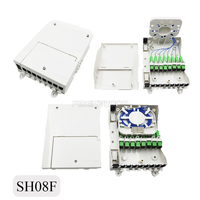 Caja de Distribución Óptica FIBERVISION SH08F FTTX de 8 Puertos, Caja de Acceso a Red Interior, Resistente al Agua IP65, Caja NAP