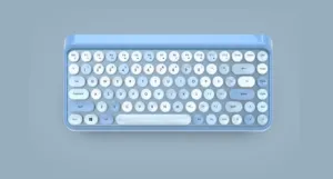2.4GHz Bàn phím không dây máy đánh chữ bàn phím với 86 đầy màu sắc Vòng văn phòng máy tính Bàn phím Retro
