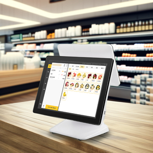 Chất lượng cao 15 inch màn hình cảm ứng kép tất cả-trong-một POS thiết bị đầu cuối Hợp kim nhôm cơ sở hệ thống hiệu quả tiền mặt đăng ký POS Máy - Product Image 6
