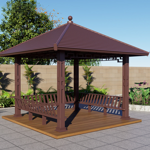 ศาลาสี่มุมแปดเหลี่ยมลายไม้โบราณสำหรับสนามหญ้าในชนบทและบ้านสวน - Product Image 5