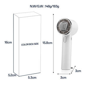 Ventilateur portable à refroidissement rapide à 5 vitesses, compresse froide, ventilateur de réfrigération, 2000 mAh, rechargeable - Product Image 6