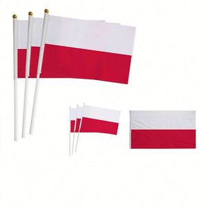Wholesale Polyester EURO CUP Poland Polish Small Stick Mini Hand Held <b>Flags</b> for Party Clubs Decorations - Product Image 3