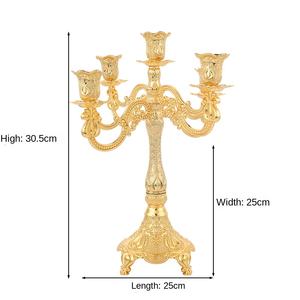 Candelabros de Metal Vintage nórdico, lujosa decoración navideña de oro europeo para el hogar y el Hotel, exquisitos candelabros y linternas - Product Image 6