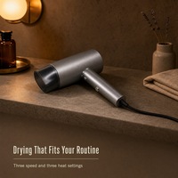Sèche-cheveux professionnel 1600-1800W 3 vitesses 3 températures avec buse concentratrice pour usage domestique et hôtelier