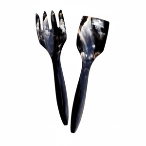 Cuchara de cubiertos de resina de cuerno, cubiertos de color negro, cuchara para ensalada, utensilios de cocina hechos a mano populares, accesorio de mesa, herramienta ligera - Product Image 1