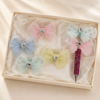 Nœud en organza pastel, breloque cœur en strass pour stylo, composant de bijoux DIY, fourniture artisanale en gros