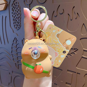 Porte-clés jouet anti-stress Capybara souple 6,5*5*4cm, jouet à presser qui souffle des bulles, pendentif mignon pour sac - Product Image 6
