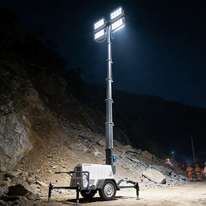 Torre de Iluminación Portátil Profesional LED con Mástil Manual para Emergencias, Construcción, Eventos al Aire Libre, en Venta - Product Image 1