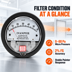 Medidor de Presión Diferencial de Lectura Digital Directa de 0,5 KPa para Inspección de <span class=keywords><strong>Filtros</strong></span> de Conductos de Ventilación, Instrumentos de Medición IVANPER - Product Image 1