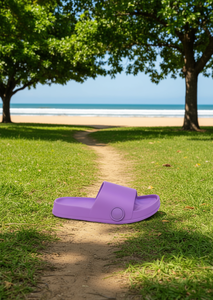 Sandali EVA infradito con cinturino singolo e bottone, unisex, taglia 27, viola, scarpe estive casual piatte - Product Image 2