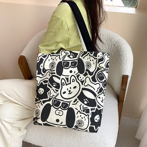Bolso de Hombro de Lona para Estudiantes Universitarias, Clase 2026, Primavera, Gran Capacidad, Diseño Estampado, Abertura Amplia - Product Image 2