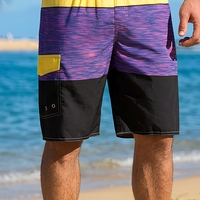 Short de bain homme personnalisé d'été, design vintage uni, taille élastique, séchage rapide, respirant, imperméable, en polyester et élasthanne