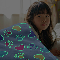 Couverture Polaire Tricotée Lumineuse Noël et Fêtes, 100% Polyester, Douce, pour Enfants, Cadeau d'Anniversaire, Vente en Gros, OEM