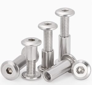 LeGood Furniture Écrous hexagonaux chanfreinés en acier inoxydable M4M5 avec vis à tête hexagonale plate Système métrique - Product Image 2