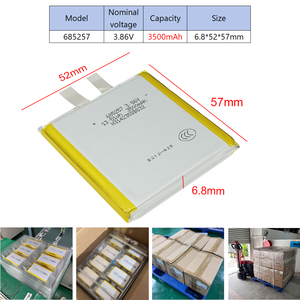 공장 직판 3.86V 685257 3500mAh 리튬 셀 OEM 802540 600mAh 25C 리포 배터리 (노트북, 마사지기, 페이셜 클렌징 브러쉬용) - Product Image 2