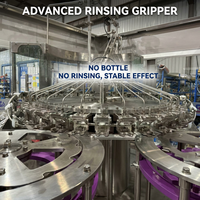 Machine de remplissage d'eau entièrement automatique à grande vitesse, monobloc, pour eau pure minérale, 3 en 1 : rinçage, remplissage et bouchage