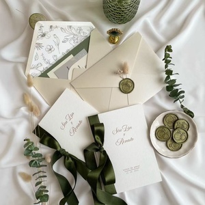 Invitaciones de Boda Únicas y Económicas de Lujo, Tarjeta de Felicitación con Impresión Digital y Acabado en Relieve sobre Papel - Product Image 3