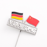 Broches personnalisées en métal poli, gravées à la presse, émail dur, double drapeau national, avec impression sérigraphiée pour l'Allemagne
