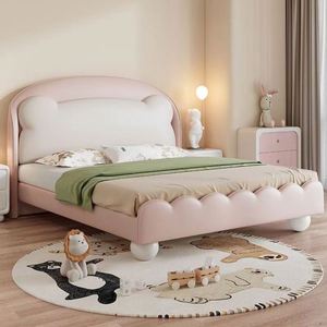 Cama Individual Creamy Cloud para Niños, Diseño Moderno y Minimalista con Almacenamiento de Juguetes Integrado y Adorables Detalles de Osito de Peluche - Product Image 5