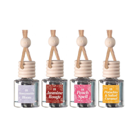 Lot de 4 diffuseurs de parfum liquide modernes en verre pour voiture, à suspendre, à évaporation naturelle, longue durée, aromathérapie