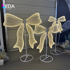 ฉากหลังโบว์ LED สไตล์โมเดิร์นโรแมนติกจากโรงงาน LEDA พร้อมไฟ LED แสงวอร์มไลท์ ปรับความสูงได้ ใช้ตกแต่งทางเดิน งานแต่งงาน งานวันเกิด - Product Image 2