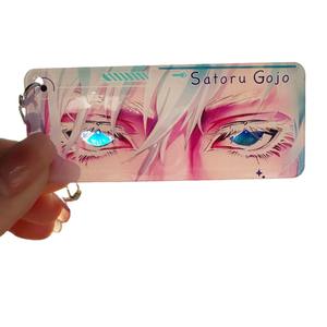 Porte-clés cartoon Anime Fushiguro Megumi <span class=keywords><strong>Gojo</strong></span> Satoru <span class=keywords><strong>yeux</strong></span> rectangulaire pendentif acrylique carte transparente Jujutsu Kaisen - Product Image 6