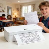 AIXW Impresora Térmica de Recibos A4 Pequeña y Ligera, Recién Llegado, Portátil para Bluetooth, para Word, PDF, Imprimir, Contrato, Página Web, Stock