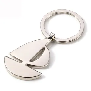 Metal sailing boat keychain ,zinc alloy sailboat key ring