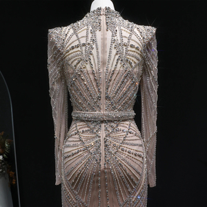 Vestido <span class=keywords><strong>de</strong></span> Noche Elegante Jancember LSZ186, Color Nude, Cuello Alto, Estilo Sirena, con Cuentas, para <span class=keywords><strong>Fiesta</strong></span> <span class=keywords><strong>de</strong></span> Graduación, Brillante, Formal - Product Image 5