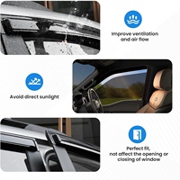 Protectores de Lluvia para Ford F150 SuperCrew 2015-2025 Super Duty 2017-2025 Crew Cab, Visores Laterales Adhesivos para Ventanas, Deflectores de Ventana