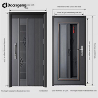Porte de sécurité en acier noir texturé pour villas, avec charnières dissimulées et serrure 3D réglable, pour un design moderne et minimaliste