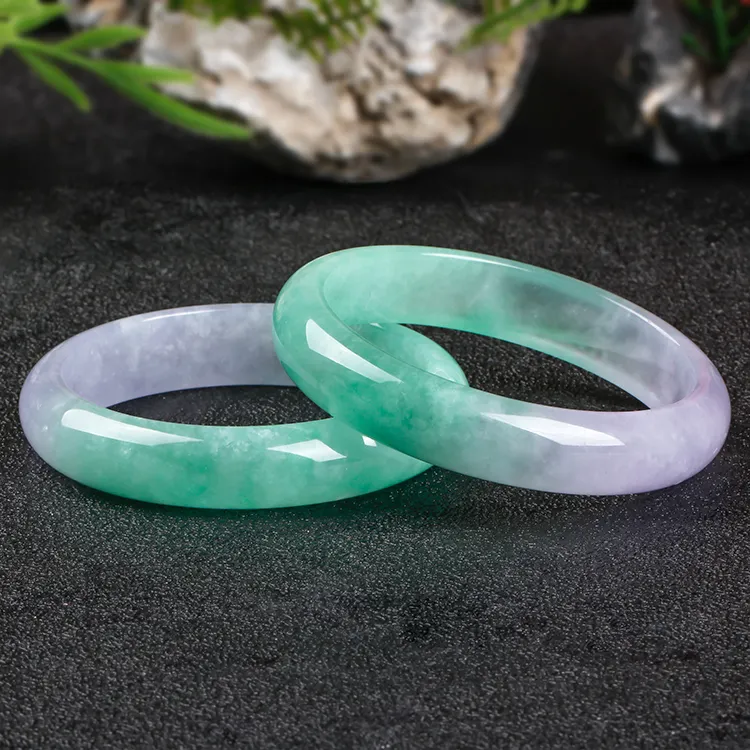 Burma Jade Armband Zit Vol Met Groene Jadeite Bangle Ijs Paarse Jade Armband Echte Jade Sieraden