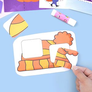 Kit de Arte y Manualidades para Niños, Educación Temprana, Halloween, Manualidades Creativas, Libro de Recortes de Papel con Dibujos Animados - Product Image 3
