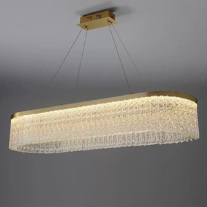 Lustre en cristal de cristal de goutte d'eau pendentif rectangulaire en or moderne simple de luxe - Product Image 3