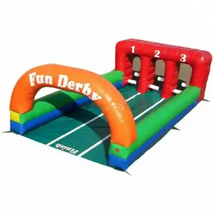 Fun Derby Inflatable Pony Hop Horse Racing Games Inflatable 3 Lane Horse Racing For Kids