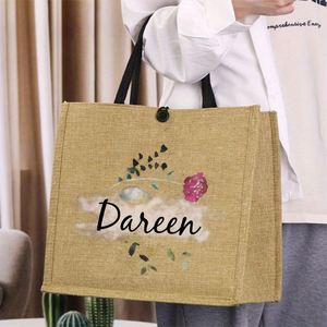 Bolsa de Mano de Lino, Ideal para Cumpleaños, Amplia para el Trabajo, con Texto Personalizado, Regalo para Mamás, Bolsa de Uso Diario - Product Image 6