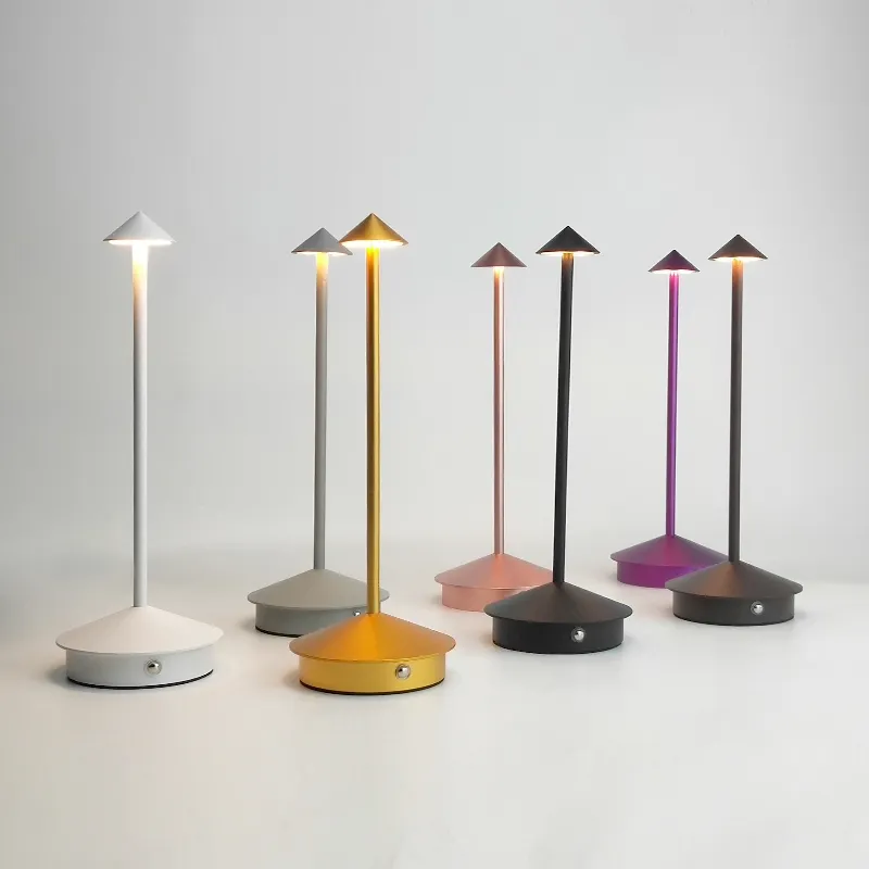 Lampu meja dapat diisi ulang nirkabel, nordic Modern lampu meja baterai led nirkabel restoran